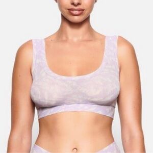 SKIMS Logo Mesh Bralette - Lilac Swirl S
